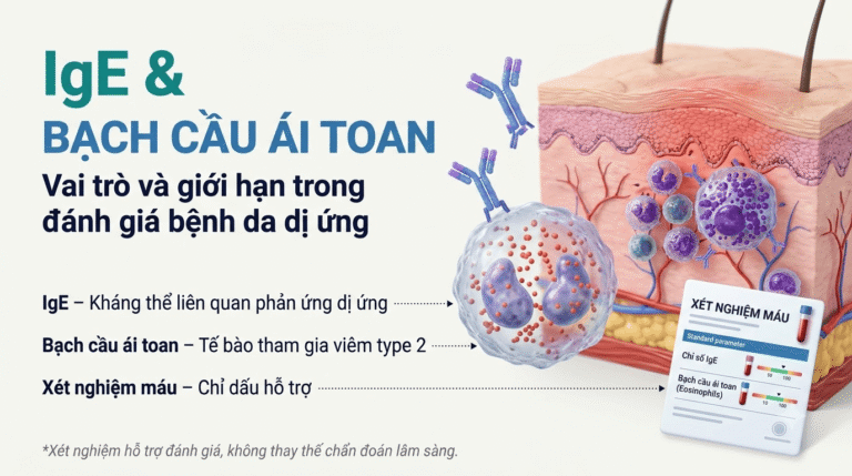 Chẩn đoán IgE và bạch cầu ái toan liên quan đến da dị ứng tại Nhà thuốc Song Hương.